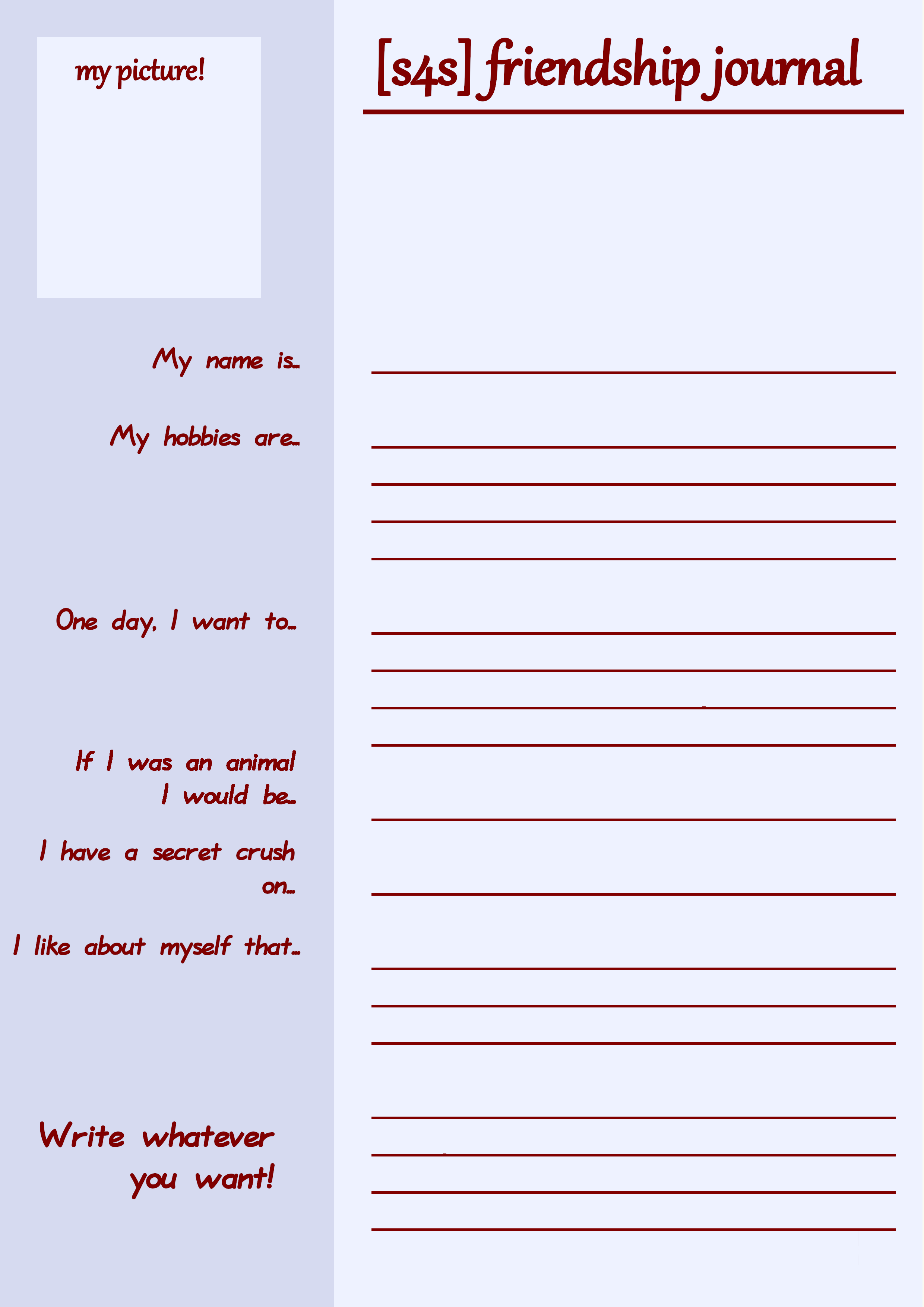[s4s] friendship journal #2